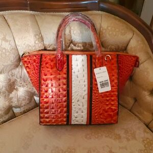Vibrant Convertable Croc Embossed Large Satchel